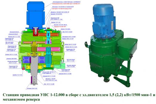 Привод скреперной установки УНС 1-12.000 /УНС 1-12.000-01